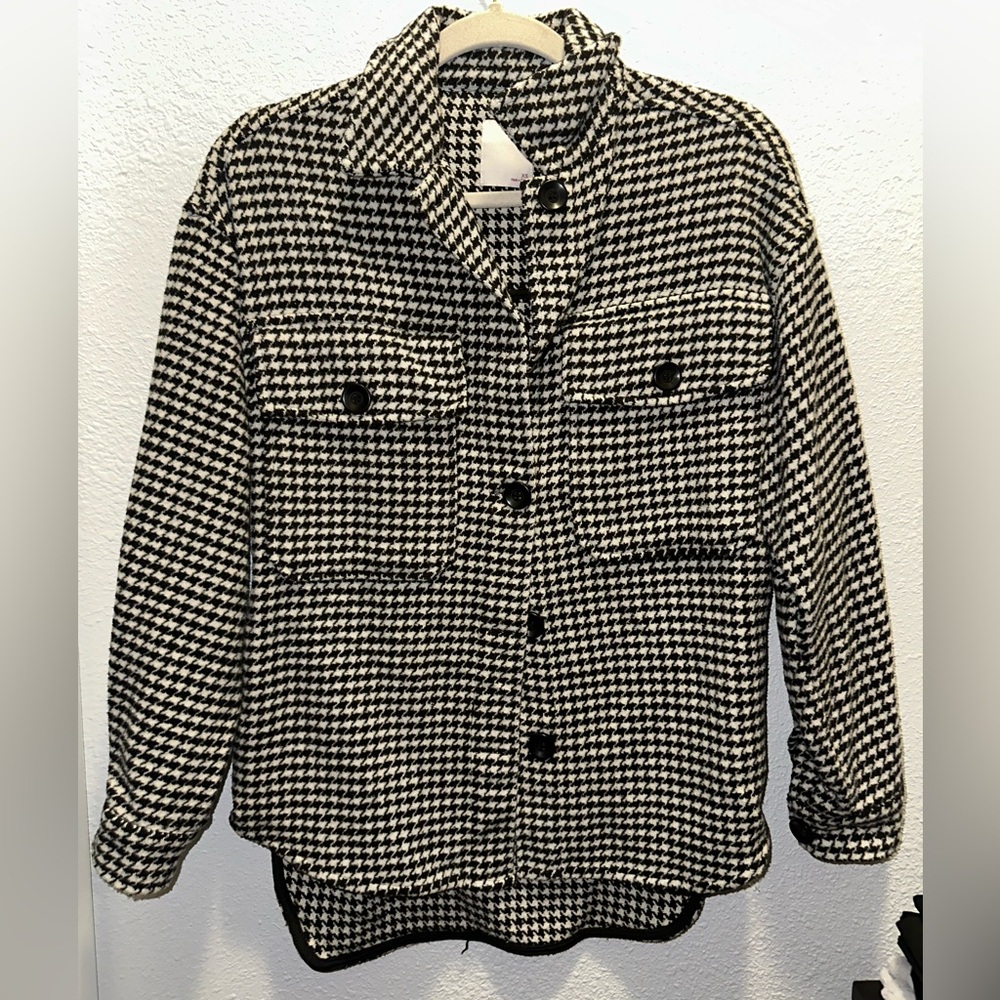 Thick oversized Flannel checkered coat XS